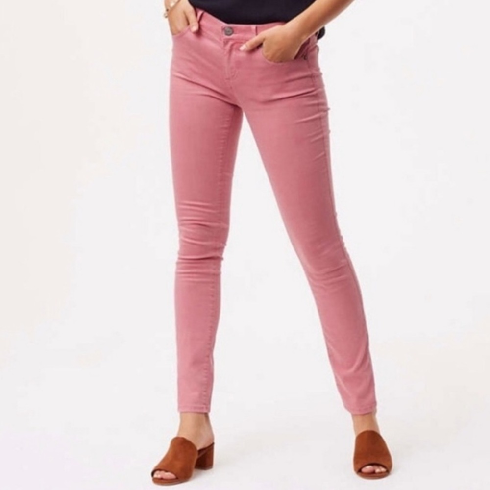 Loft Modern Skinny Crop Jean Pink 0 Slim Pockets